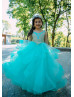 Gold Lace Ruffled Tulle Tutu Flower Girl Dress